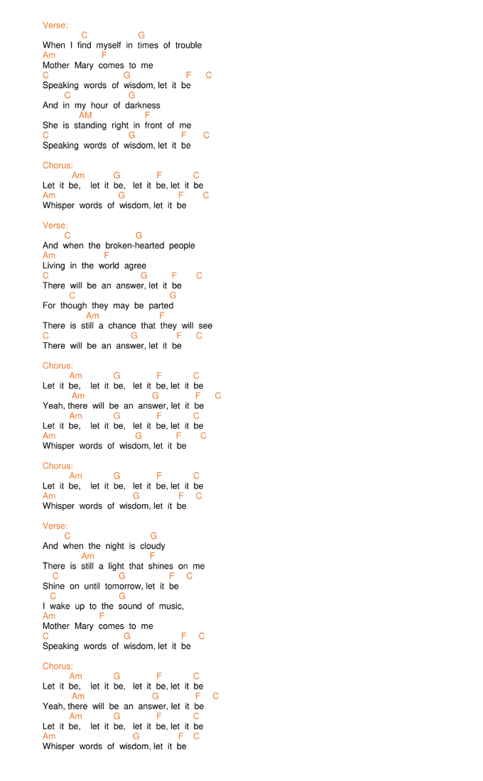 Let It Be Akkorde Gitarre Einfach Let It Be Chords by The Beatles on Ukulele - Ukuleles Review