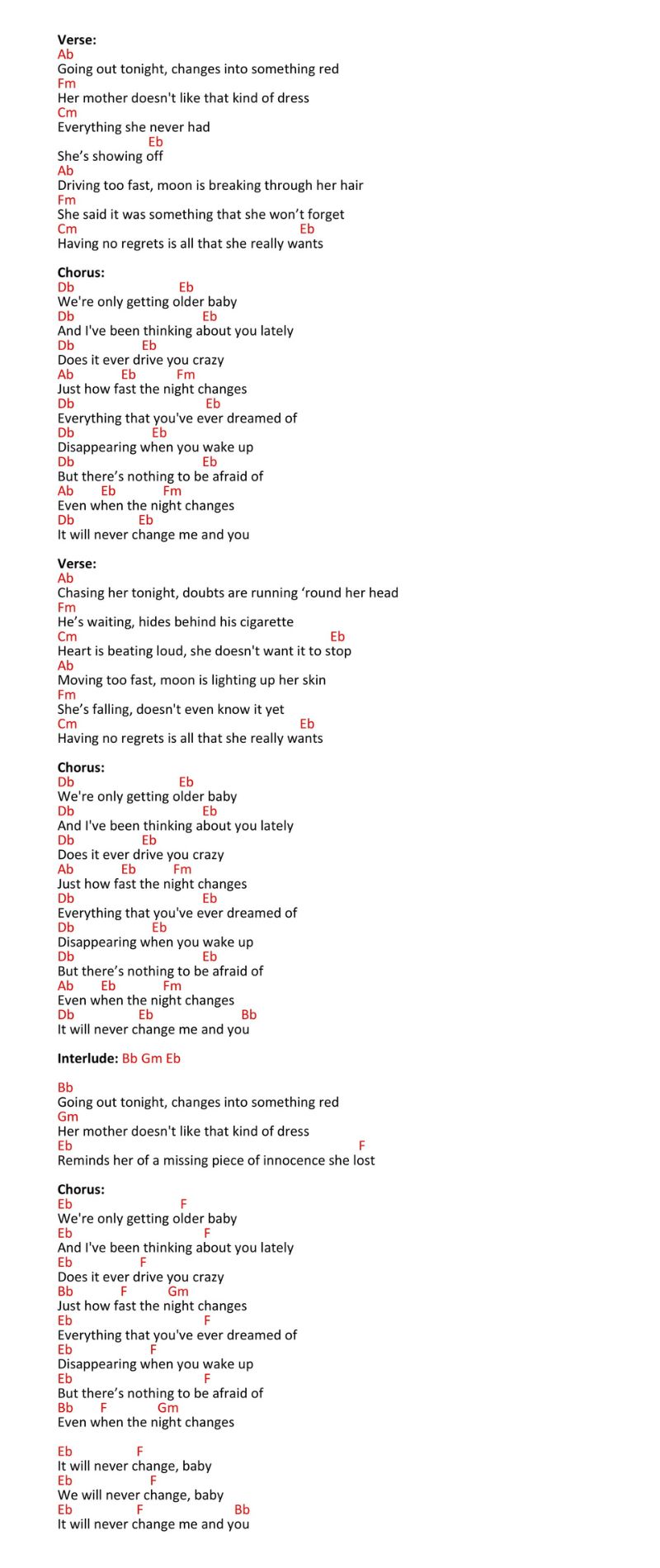 One Direction Night Changes Chord 44 OFF