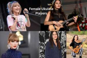 Female ukulele player